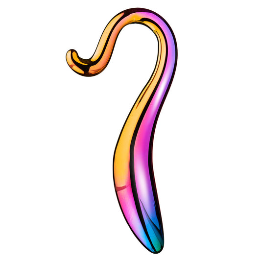 Elegant curved glass dildo by dream toys, clear smooth finish for pleasure play
