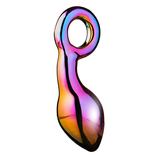 Dream Toys glamour glass butt plug with a chunky ring, for anal play