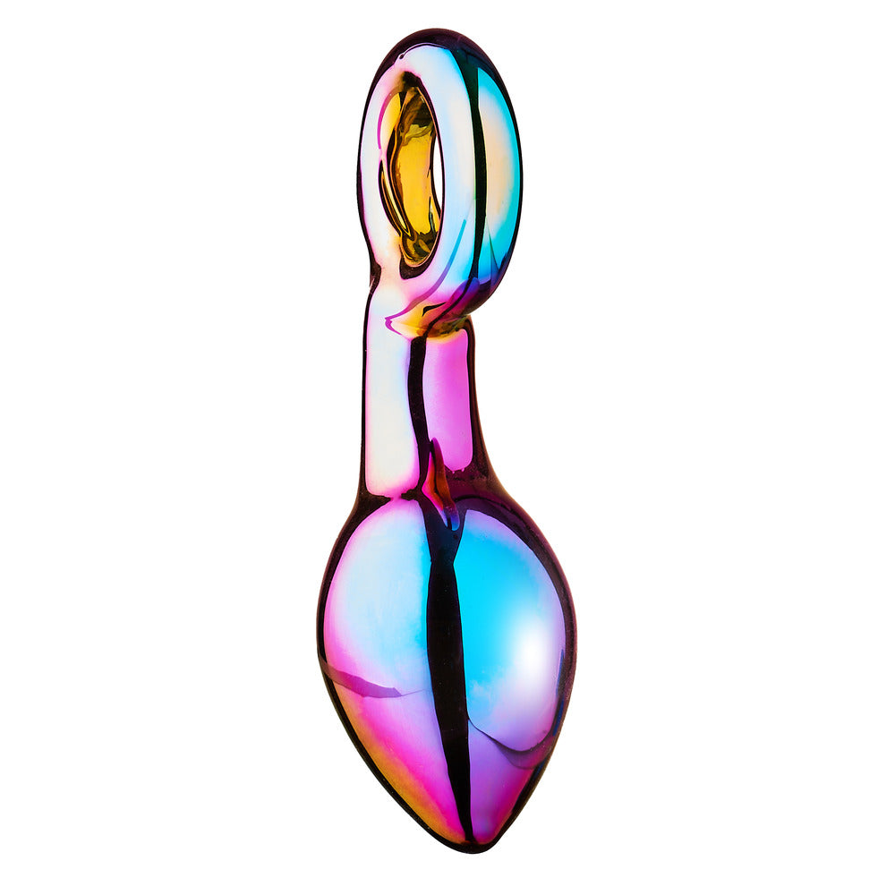 Dream Toys Glamour Glass chunky ring butt plug, clear glass with a stylish finish.
