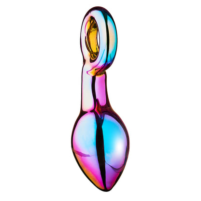 Dream Toys Glamour Glass chunky ring butt plug, clear glass with a stylish finish.