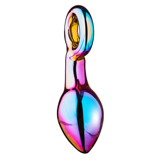 Dream Toys Glamour Glass chunky ring butt plug, clear glass with a stylish finish.