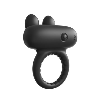 Vibrating love ring featuring a rabbit head, crafted in pink silicone for extra fun.