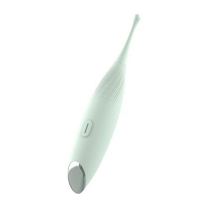 Dream Toys glam pin point stimulator: a sleek, silver vibrator for targeted stimulation.