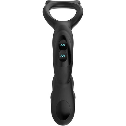 Nexus Simul8 dual prostate and perineum toy in black, a cock and ball massager.