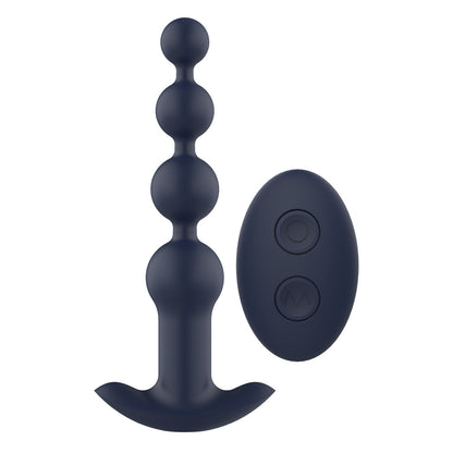 dream toys apollo vibrating anal beads, remote controlled for hands-free pleasure, smooth silicone finish