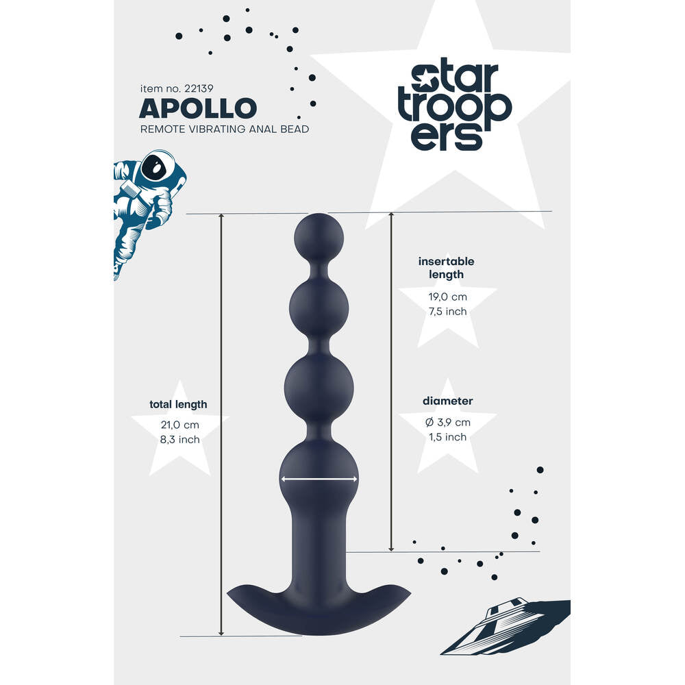 Dream Toys Apollo: shimmering metallic purple vibrating anal beads for pleasure and exploration.