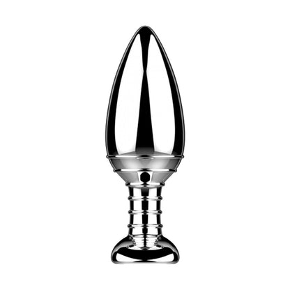 Nexus cestos butt plug, silver aluminium with a sleek, remote control for pleasure.