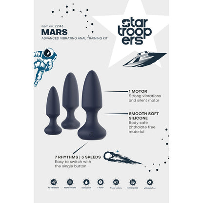 Dream Toys Startroopers Mars anal vibe kit with vibrating butt plugs in a set.
