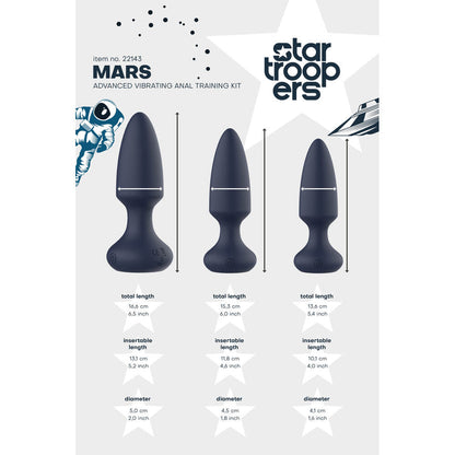 Dream Toys Startroopers Mars vibe kit, purple silicone butt plug with remote control.