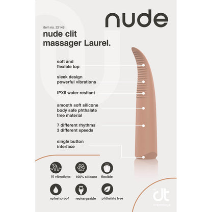 Dream Toys nude laurel mini travel massager, a small vibrator with a smooth finish.
