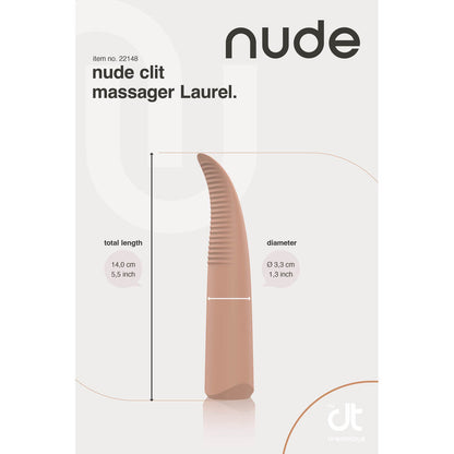 Dream Toys nude laurel mini travel massager, a small, skin-toned personal vibrator.