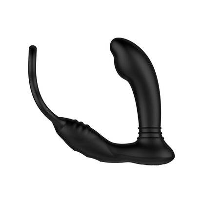 Nexus Simul8 stroker prostate massager, black silicone with a smooth, ergonomic finish.