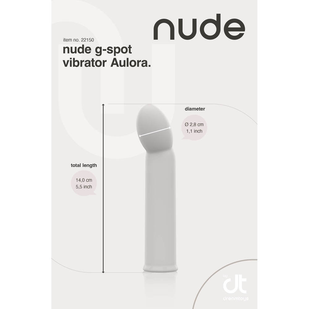 A nude-coloured, small aulora g-spot vibrator from dream toys, a smooth and discreet pleasure toy.