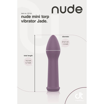 Nude jade mini torp vibrator, small and smooth, for intimate pleasure, discreet design.