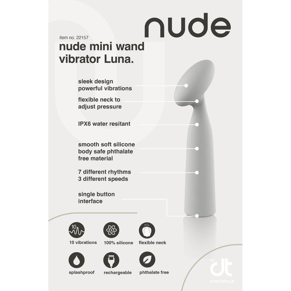Nude coloured mini wand vibrator by dream toys, perfect for discreet personal pleasure.