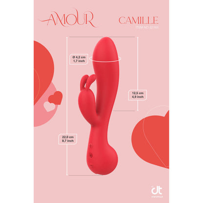 Dream Toys Amour Rabbit Vibe Camille, a pink bunny vibrator with a smooth finish.