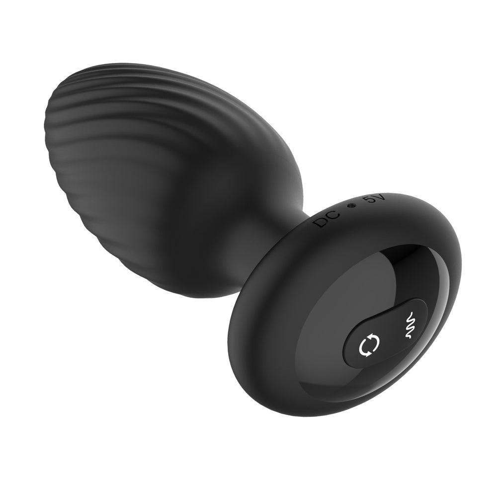 Nexus Tornado medium vibrating rotating anal plug with remote control, silver finish.