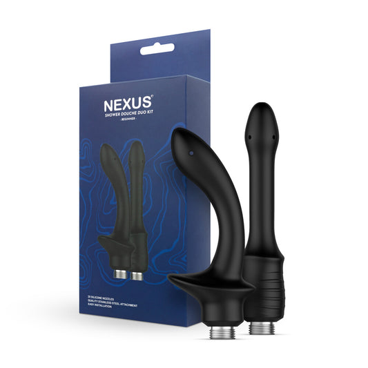 Nexus shower douche duo kit for personal hygiene; a beginner's set, silver finish.