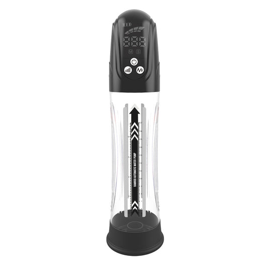 Dream Toys automatic ramrod water pump for penis enlargement, clear plastic cylinder with gauge.