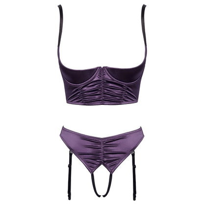 Satin quarter cup bra set in a luxe, slightly shiny finish by Cottelli Collection.