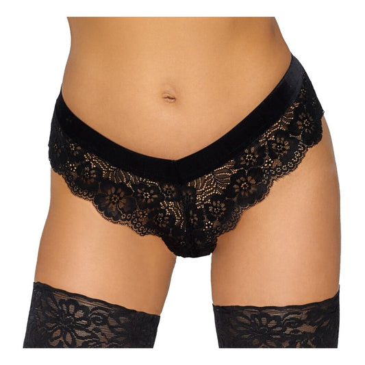 Cottelli Collection chain crotch panties in black, a daring lingerie choice for her.