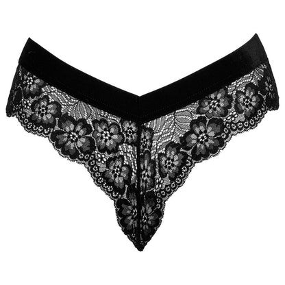 Cottelli Collection chain crotch panties, black and silver metal, a daring female lingerie choice.