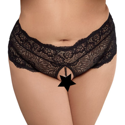 Cottelli Curves panties with a delicate pearl chain detail, for a touch of glamour.