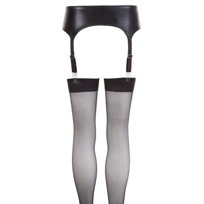 The noxqse wet look suspender belt and stockings set, perfect for adding a touch of glamour.