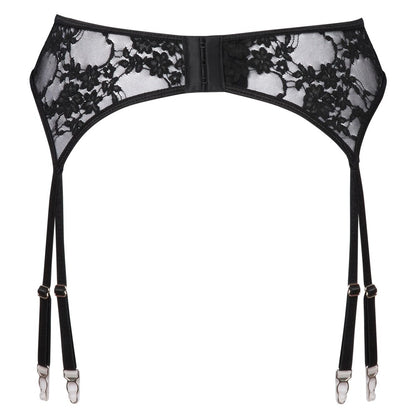 Corsetti Lingerie lace suspender belt in black with delicate detailing for stocking support.