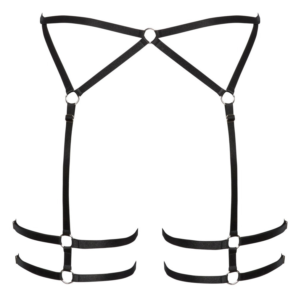 Cottelli strappy suspender belt for stockings, offering a daring and stylish lingerie look