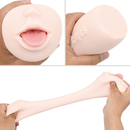 Utensil Race magic eyes mouth of truth realistic masturbator, soft flesh-toned silicone.