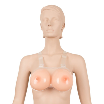 cottelli collection strap-on silicone breasts, approximately 1200g, flesh-toned, for adult fancy dress accessories