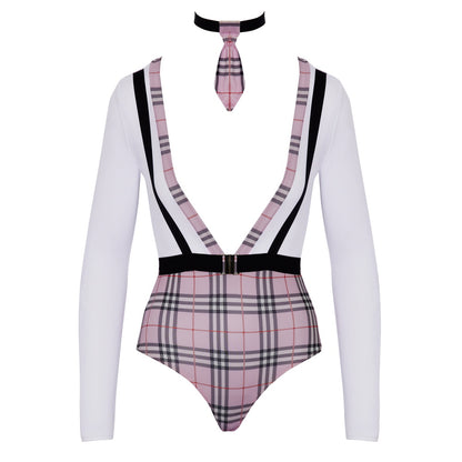 cottelli collection school girl costume in white cotton blend, a fantasy roleplay outfit