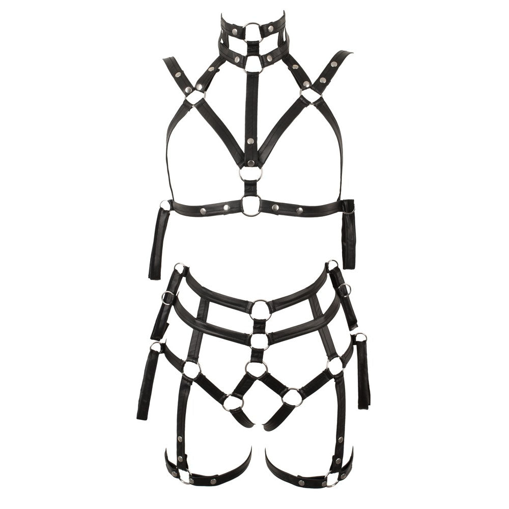 Bad Kitty two-piece bondage set in a matte black finish, from our bodies and playsuits range.