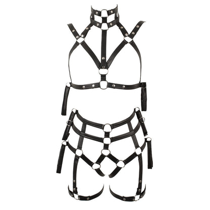 Bad Kitty two-piece bondage set in a matte black finish, from our bodies and playsuits range.
