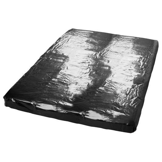 Black pvc orgy bedsheets from you2toys, shiny and durable for kinky bedding fun.