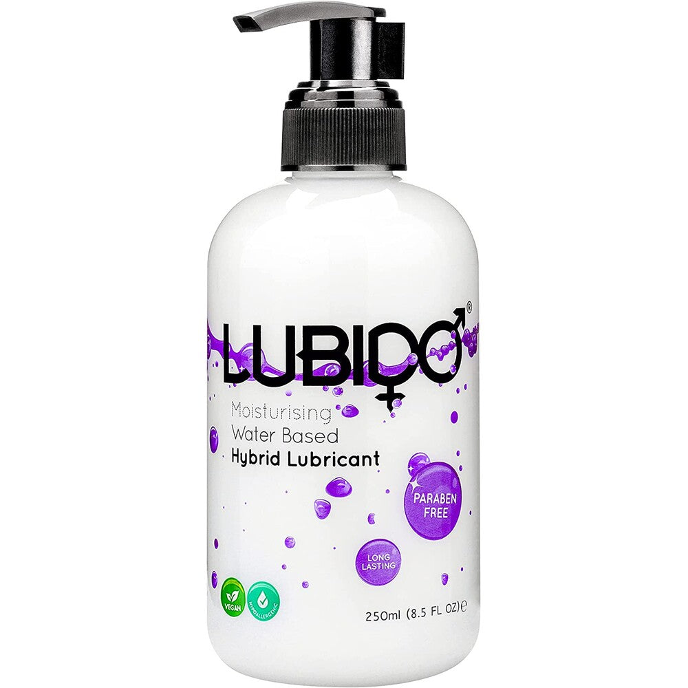 Lubido hybrid lubricant, 250ml bottle of clear, water-based personal lubricant for intimate use