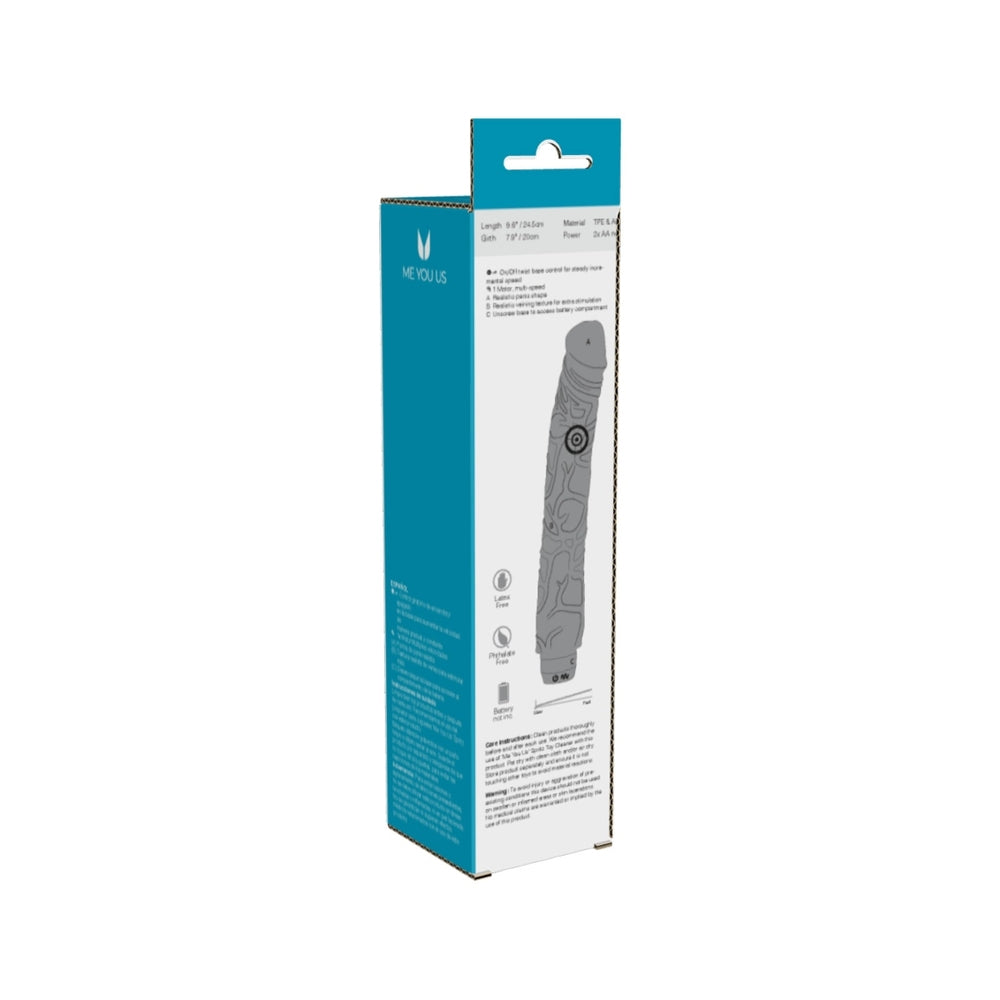 Realistic penis vibrator with textured shaft, showcasing a lifelike and stimulating experience for solo play.