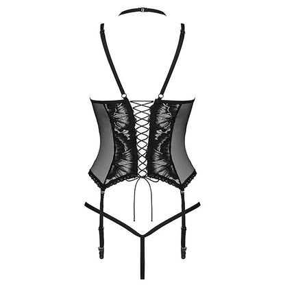 Obsessive Alessya corset in deep red, featuring delicate lace detailing and a flattering silhouette.