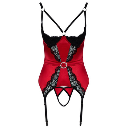cottelli collection cupless and crotchless basque in black lace for seductive wear
