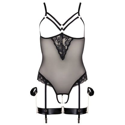 cottelli bondage body: a daring black strappy bodysuit for provocative play.