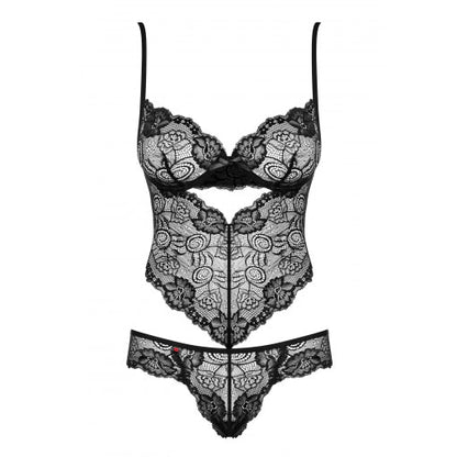 Obsessive Alluria underwired teddy in a deep, seductive colour, showcasing its intricate lace design.