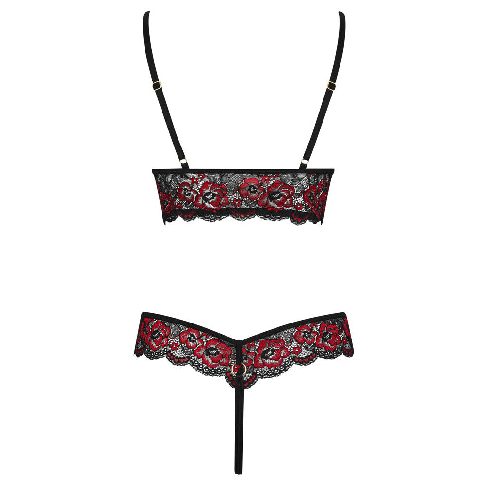 cottelli crotchless body with lace, a sexy playsuit in black with delicate lace detail