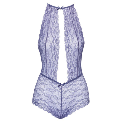 Kissable delicate lace halterneck body in a soft, barely-there hue; alluring and elegant.