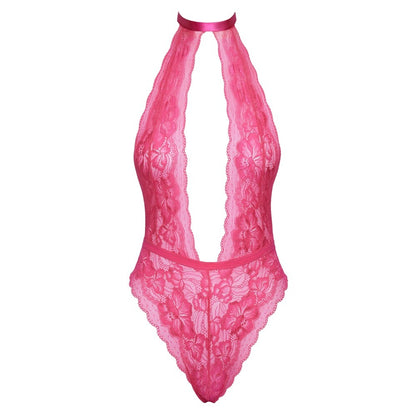 Pink lace halterneck body from Kissable, a delicate and alluring lingerie piece.