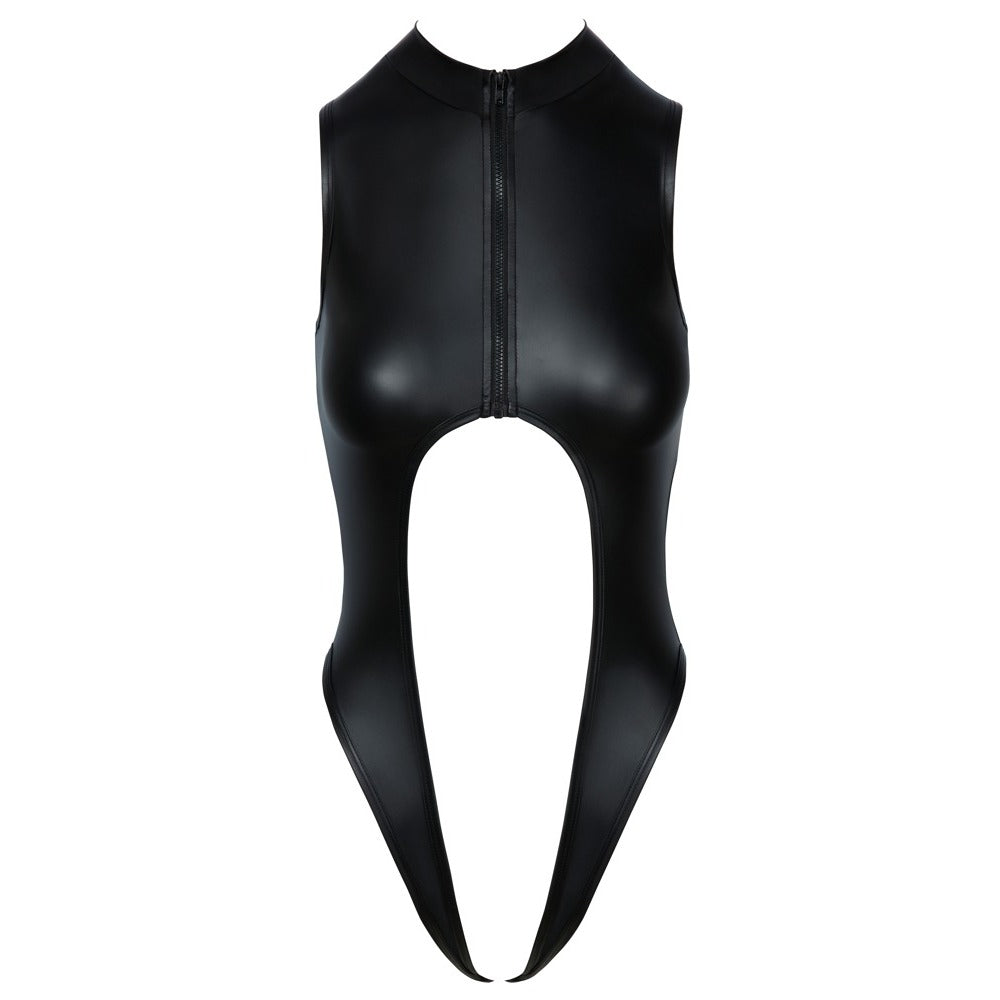 Corsetti Lingerie open matte body in black, a daring playsuit for the boudoir.