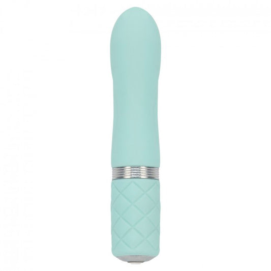 Teal bullet vibrator from bms enterprises, a mini pleasure toy with a smooth finish.