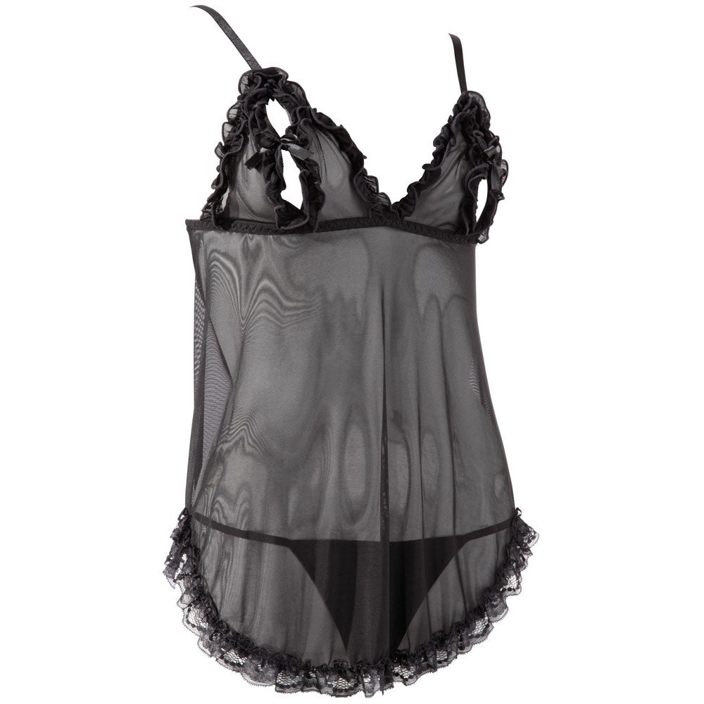 cottelli open babydoll and string back set, revealing lace lingerie for boudoir use