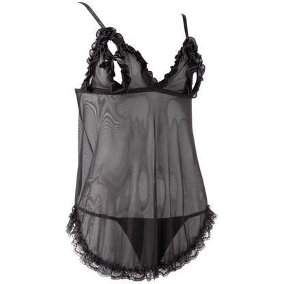 cottelli open babydoll and string back set, revealing lace lingerie for boudoir use