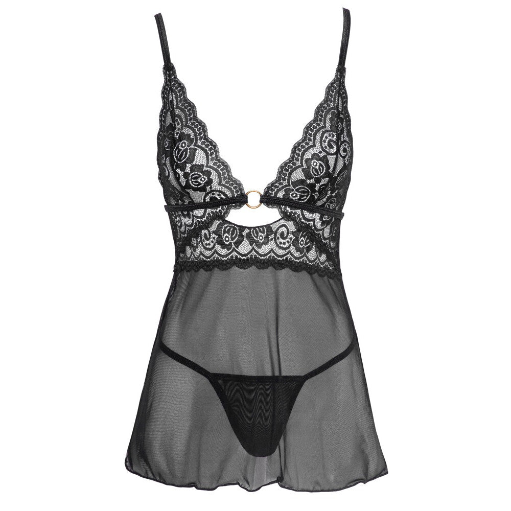 Cottelli Collection backless babydoll with matching thong, a sexy lingerie choice